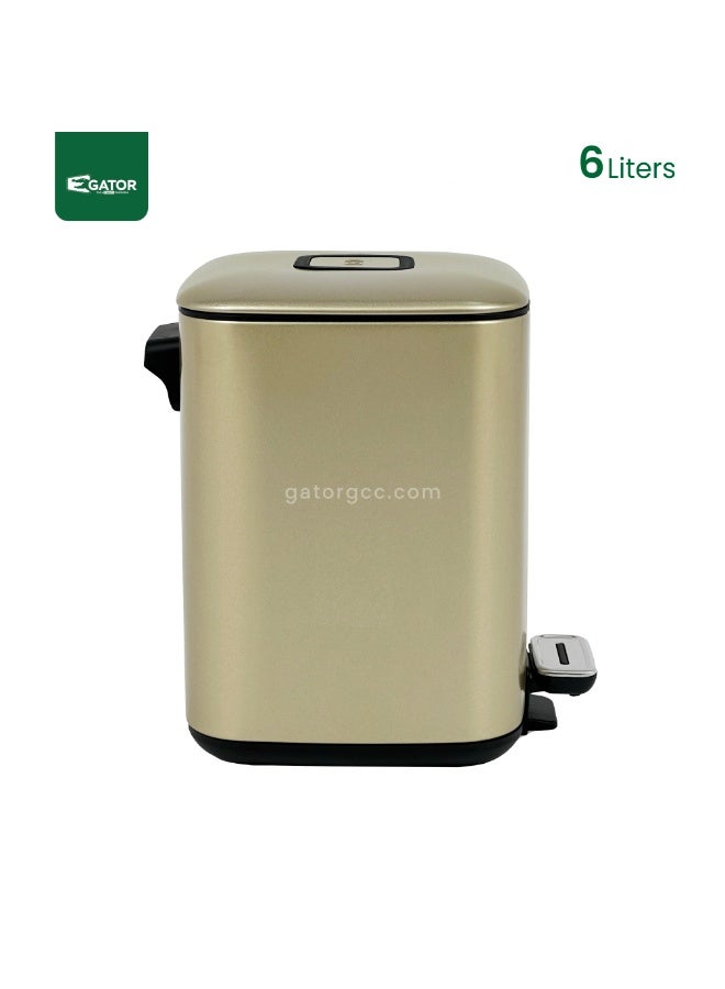 EKO Stainless Steel Square Slow Closing Bin 6L Gold - Image 3